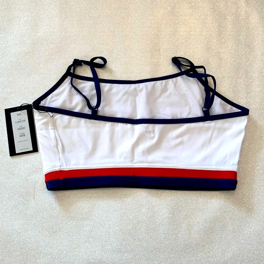 Lumi Collective Color Block Camisole Crop Top red white blue AM dance dancewear